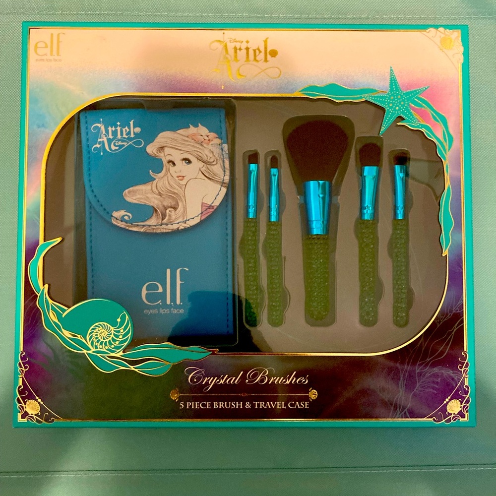elf Disney Ariel Crystal Brushes and Travel Case